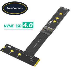 バージョンアップ版 270度 NGFF M.2 M-Key NVME SSD 延長ケーブル 左折 LEDステータスインジケーター付き
