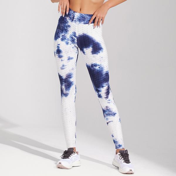 private label four way stretch high waisted workout gym fitness leggings breathable tie dye yoga leggings for women