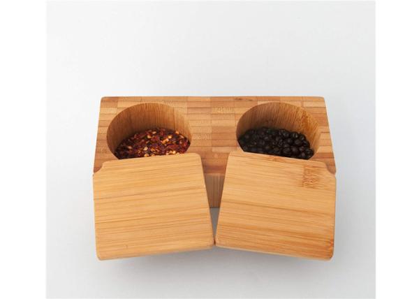 BAP Free Wooden Salt And Pepper Box 2 Compartment Contemporary Style