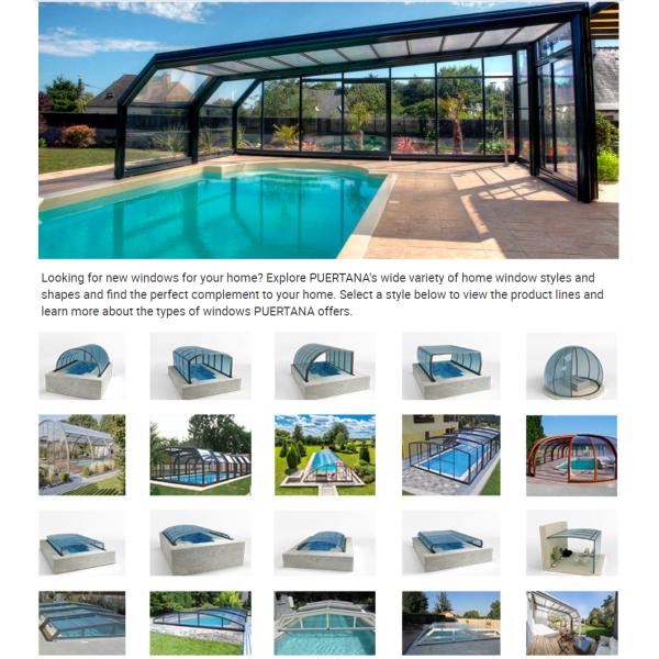 4mm Aluminum Polycarbonate Swimming Pool Cover Telescopic Sunroom Enclosure Bronze
