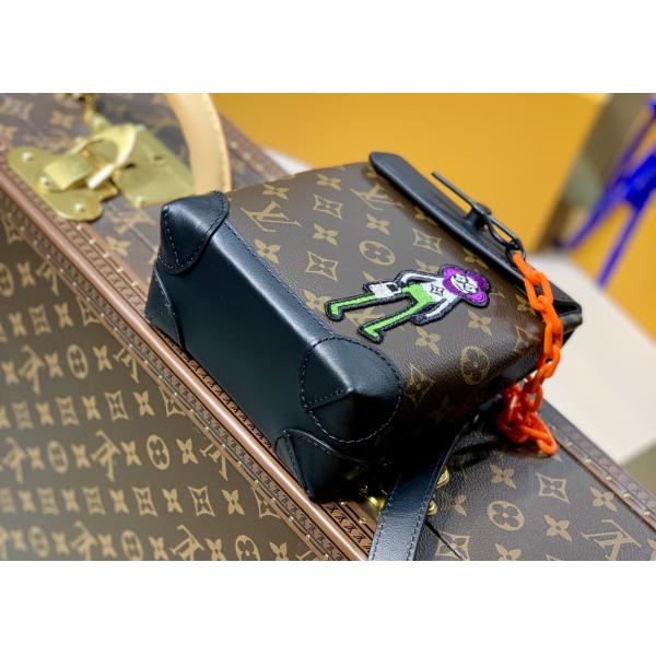 Ladies Brown Cartoon Embroider Luxury Cross Body Bag Monogram Pattern