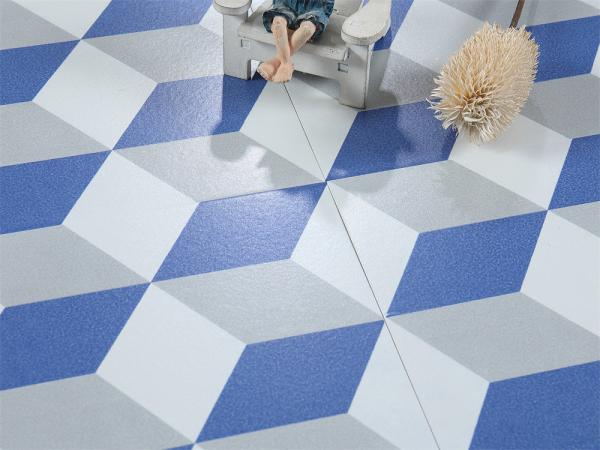 White and Blue Ceramic Rustic Tile 200x200mm for Indoor Floor