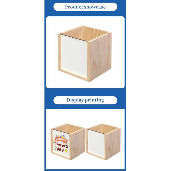 Wholesale Custom MDF Photo Frame Pen Boxes for Students Sublimation DIY Stationery Promotional & Business Gifts