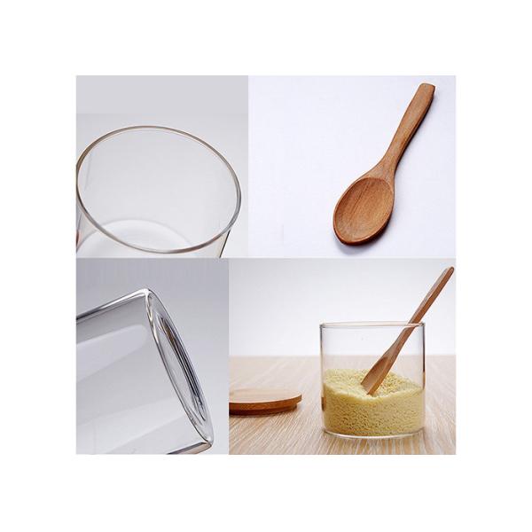 Seasonings Transparent Glass Jars Flavor Bottle Set With Wooden Spoon Tray