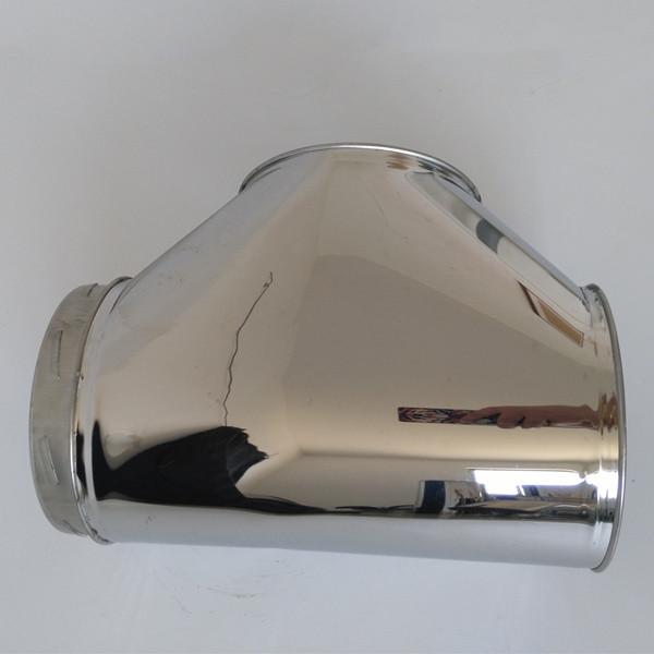 Insulated 6 Double Wall Chimney Pipe Stainless Steel Tee W / Cap Twist Compatible