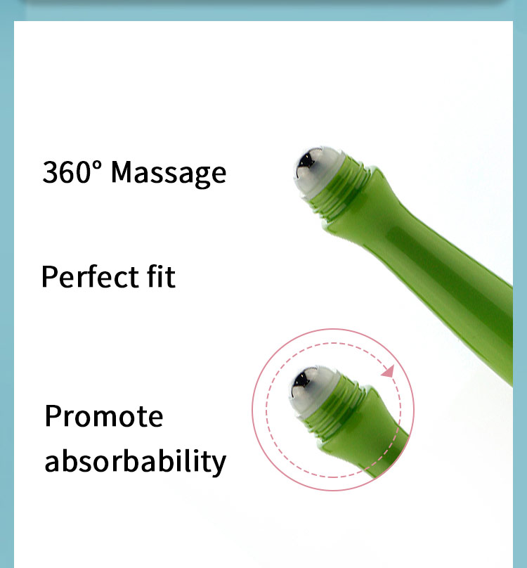 15ml PETG Roll On Bottle Slim Curved Body Stainless Steel Ball for Essential Oil Aromatherapy Liquid
