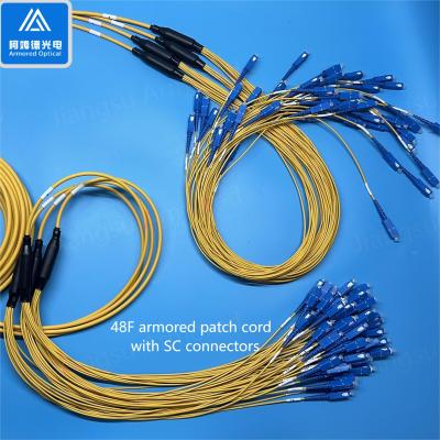 48F SM Cordon de patch en fibre blindée flexible FTTX Installation Jaune LSZH 10,5 mm