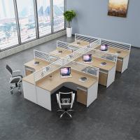 2 4 matériel en aluminium moderne de tissu de profil de bureau de postes de travail de bureau de 6 personnes