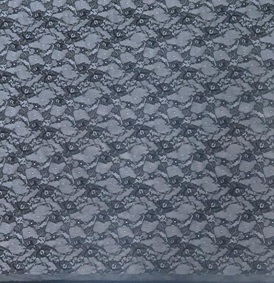 Black Stock Color high quality Elastic Flower Lace Fabric FNS1948