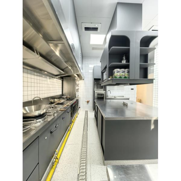 Commercial Dark Gray Stainless Steel Kitchen Cabinet with Island