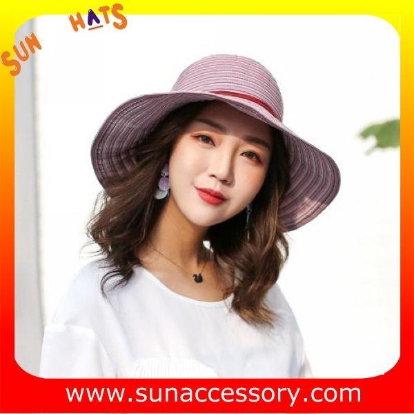 AK17592 fashion Wide brim sunny beach foldable summer straw hats for womens in stock , promotion cheap hats .