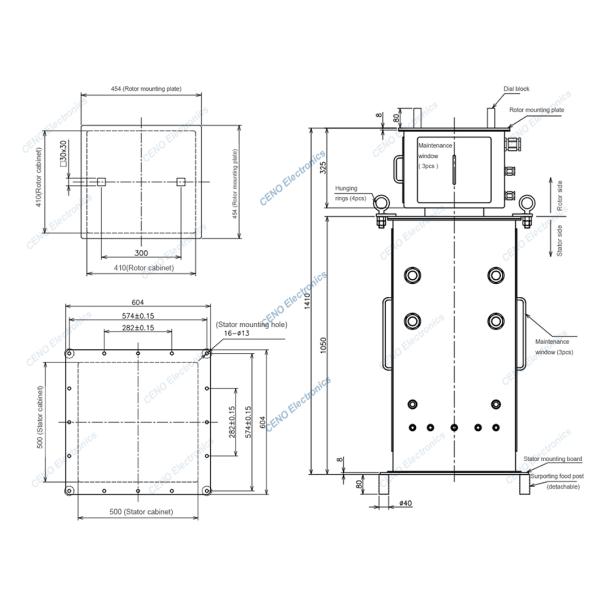 Большая мощность Углеродный щетка высокого тока скользящего кольца IP54 с электрическим коллектором