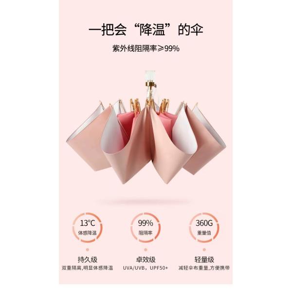 Metal Shaft Frame Custom Gradient Shade Umbrella Popular for Women All in 1 Function