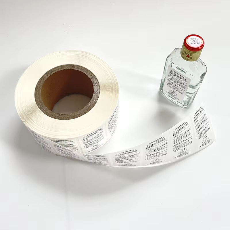 China Factory Custom White Vinyl Label Waterproof Makeup Remover Cosmetic Skincare Perfume Label Sticker Roll