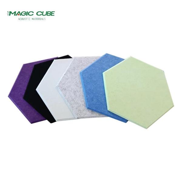 Hexagon PET Acoustic Panel Dia 300mm Polyester Fiber Acoustic Board for Meeting Room