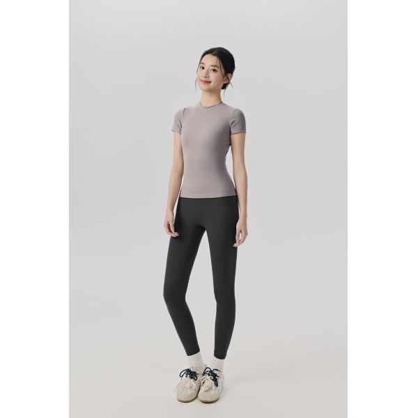 Women's Slim Fit Short Sleeve Workout T Shirt Breathable Quick Dry Athletic Top for Yoga Fitness in White