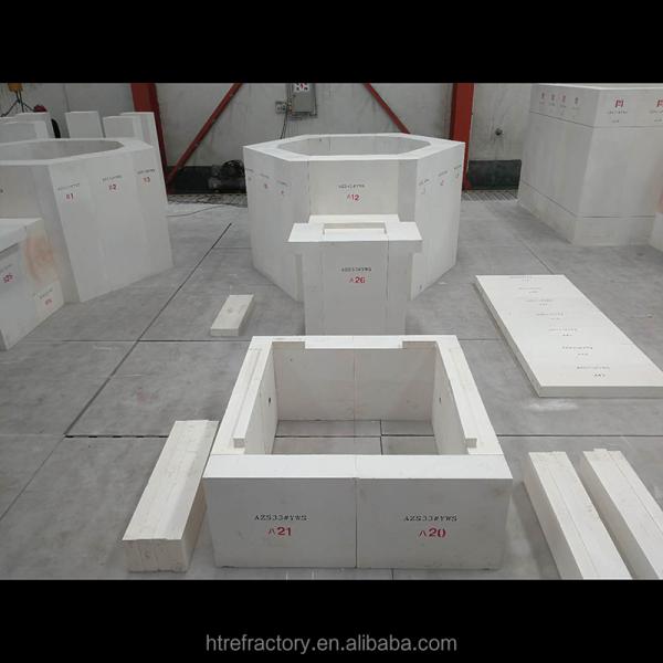 16% СиО2 Содержание AZS Arch Crown Refractory Block/Brick Fused Cast AZS Block