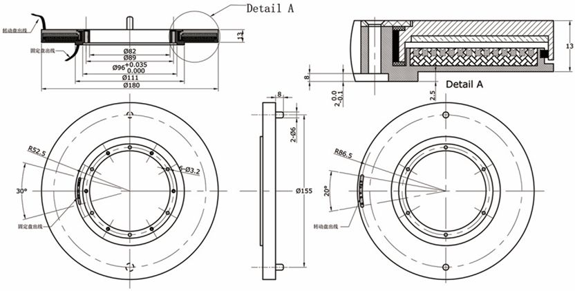 Modern Radar Slip Rings IP65 With 1 / 2 Channels Coax / Waveguide Rotary Joint