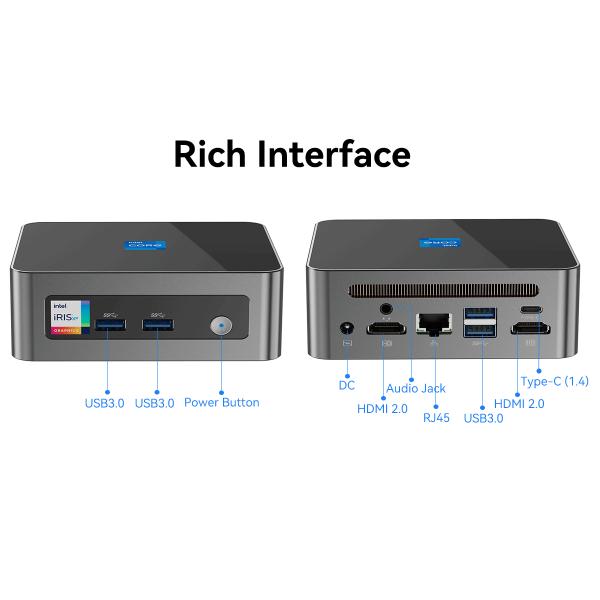 Intel Core I9 12900HK DDR4 Mini PC с вентилятором и двумя HDMI поддержкой 4K HD дисплея