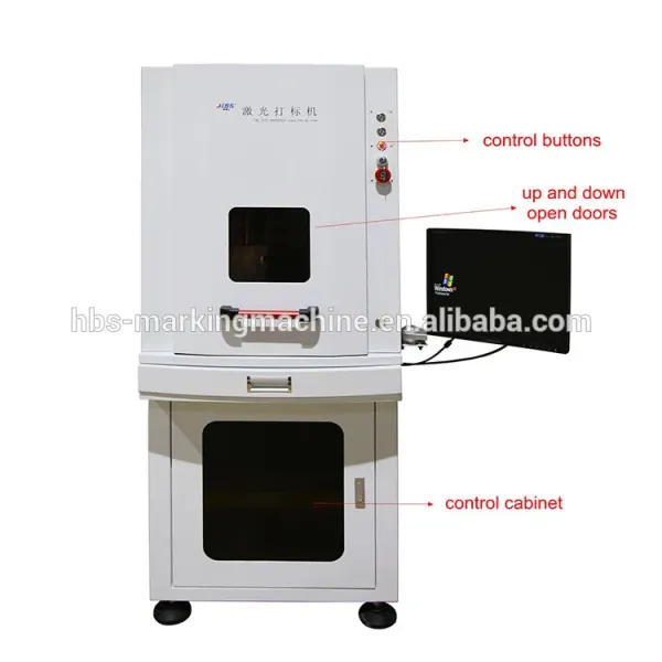 Air Cooled 20W Enclosed Fiber Laser Marking Machine With IPG Raycus 1060nm