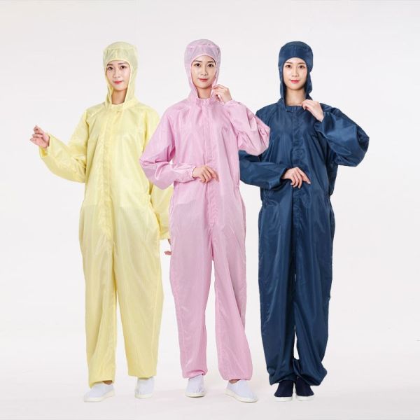 Corrosion Resistant ESD Overalls with Breathable Anti Static Workwear for High Visibility in Cleanroom Environments