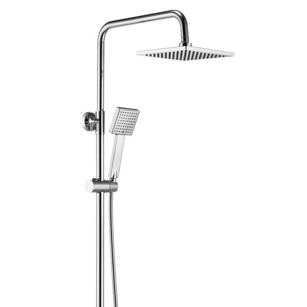 Chrome Plated Stainless Steel Wall Mount Shower Set with Exposed B S Faucet Feature