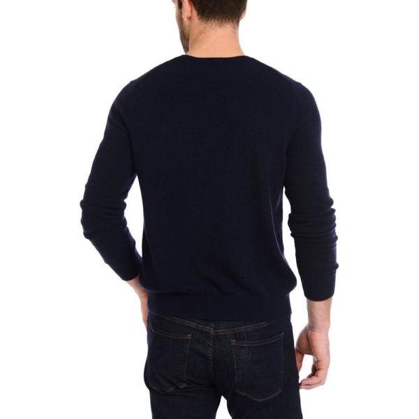 Plain Type Men'S Knit Cashmere Sweater / Knit Pullover Sweater OEM 12GG Gauge