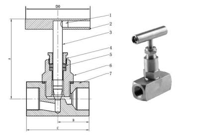 AISI 316 300 Bar 3/8 DIN ISO Stainless Steel Needle Valve