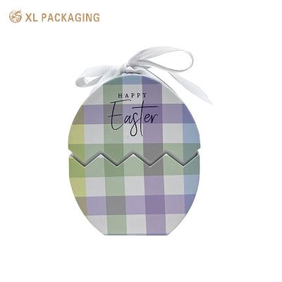 Caixa de presente de doces de Páscoa personalizada em forma de ovo papel kraft ondulado impresso para chocolate