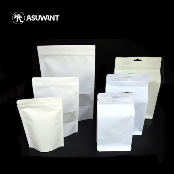 O branco claro da janela imprimiu o logotipo personalizado 25KG natural do alimento dos sacos de papel de Kraft