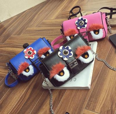 Star with hair eyes small square package chain shoulder bag Messenger bag Europe and America tide female