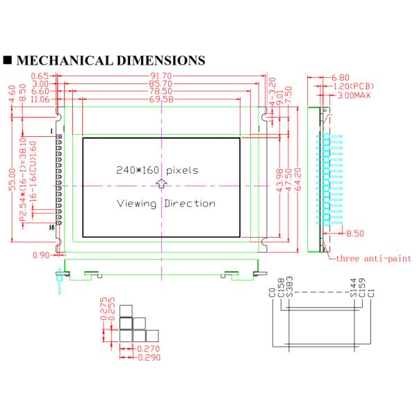 240x160 ставит точки модуль дисплея LCD COG LCD графический STN FSTN 6 часов
