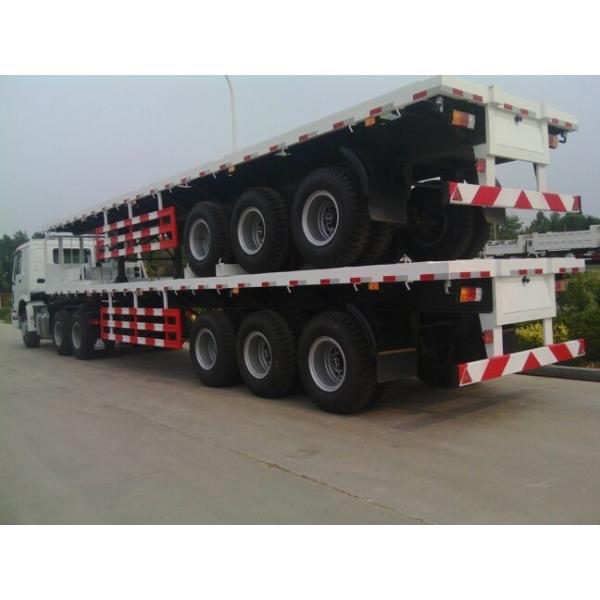 New Flat Bed Deck Semi Trailer For Container 25 - 40T CImc Heavy Truck Transportation