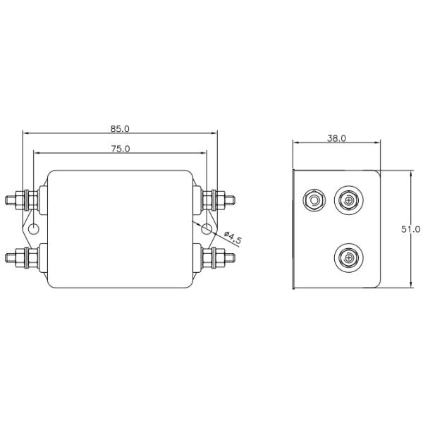 Dual-stage EMC/EMI Filter 250V Power Line Filter With High Attenuation