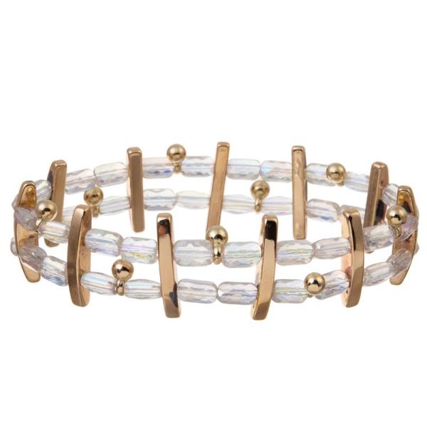 Grânulo de vidro verde feito a mão Crystal Dainty Bracelet Stackable elástico da semente