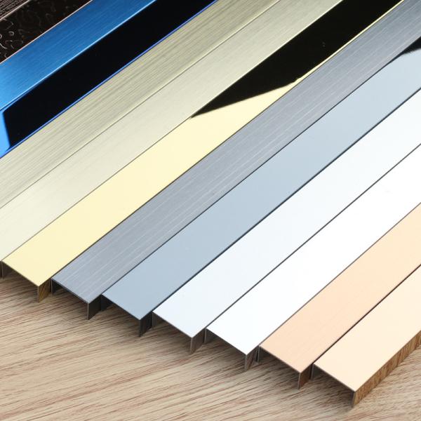 304 316Home Decor Stainless Steel Tile Trim For Bathroom Wall Decoration Trim Strips 304 Luxury Decorative Tile Profiles