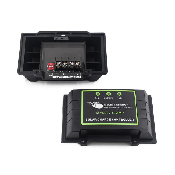 Panneau solaire PWM imperméable IP67 noir et contrôleur de charge Indicateur LED automatique 12V 24V