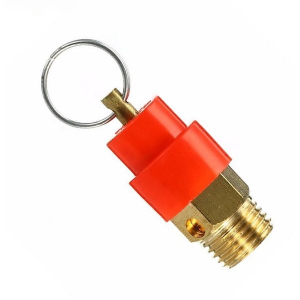Brass Safety Pressure Relief Valve with Pull Ring, Thread Air Compressor Safety Valve for Air Tank Water Gas Pressure Protection