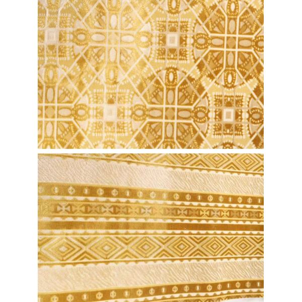 Two-tone Court-style Geometric Jacquard Velvet For Sofa