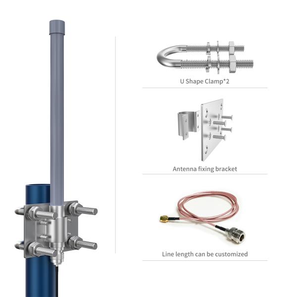 12 Dbi 15Dbi 10Dbi Omni Dual Band Communication 4G Wifi 2.4g 5.8g 915mhz 433 mhz 868mhz Grey Fiberglass Antenna