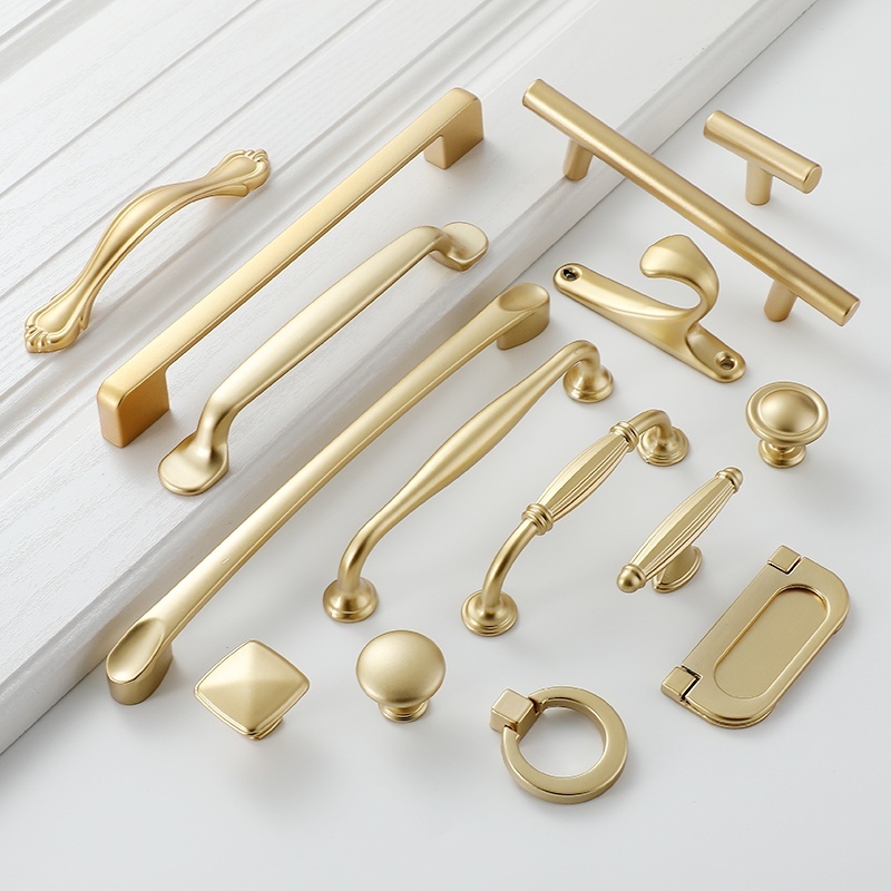 Modern Simple Luxury Golden Aluminum Alloy Durable Rectangle Cabinet Door Handle Invisible Kitchen Gym Closet Wardrobe Drawer