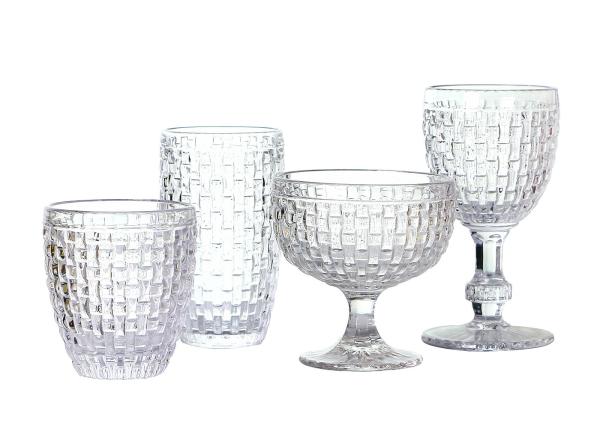 Laser Etching Embossed 165mm Vintage Crystal 7 Ounce Wine Glasses CE Approved