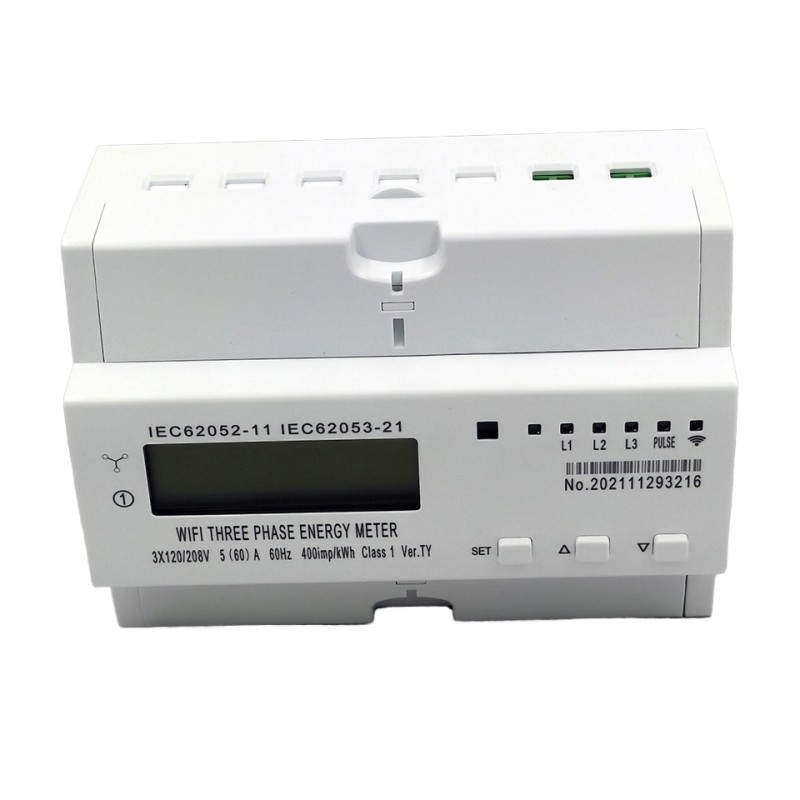 380V 5A Smart WiFi Energy Meter Four-Wire Din Rail Kwh Meter with App Control for Three-Phase Home or Office Use