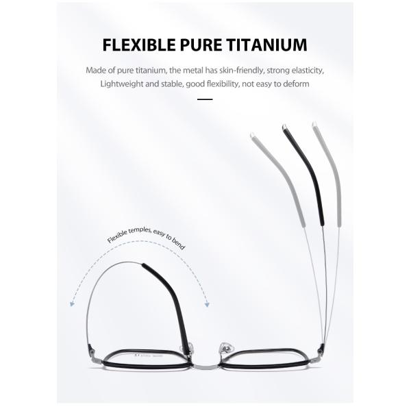 Стекел ацетата людей OEM простого дизайна титана черных оптически
