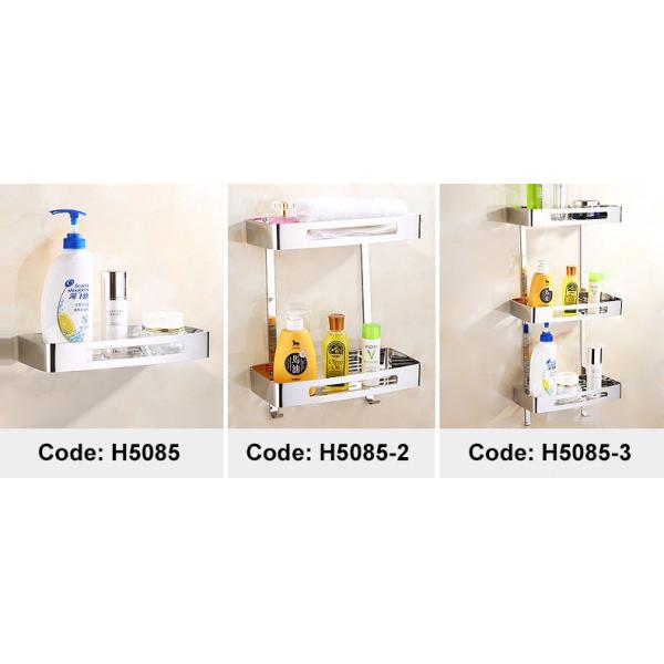 Mirror Polishing Silver Wall Mounted Bathroom Shelf SUS304 Stainless Steel Material