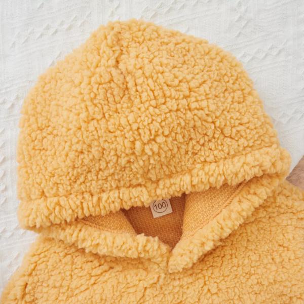 Hoodies пуловера сплошного цвета коротких волос желтеют теплые фуфайки для Odm зимы