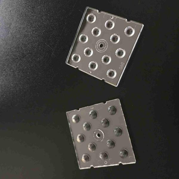 lente conduzida de 50x50mm SMD 3030, 12 em 1 lente conduzida do PC para a luz alta da baía
