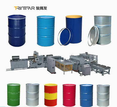 50-gallon automatic steel drum welding machine production line.This manufacturer produces and sells its own high-speed steel drum welding machine equipment, and uses automatic stacker arms for automat