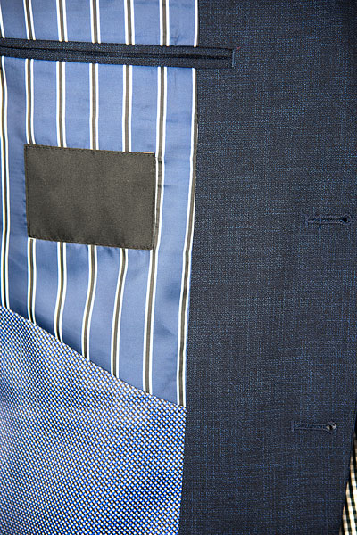 Navy Mix Slim Fit Mens Casual Blazer Jacket Adults Windproof  T/R Fabric