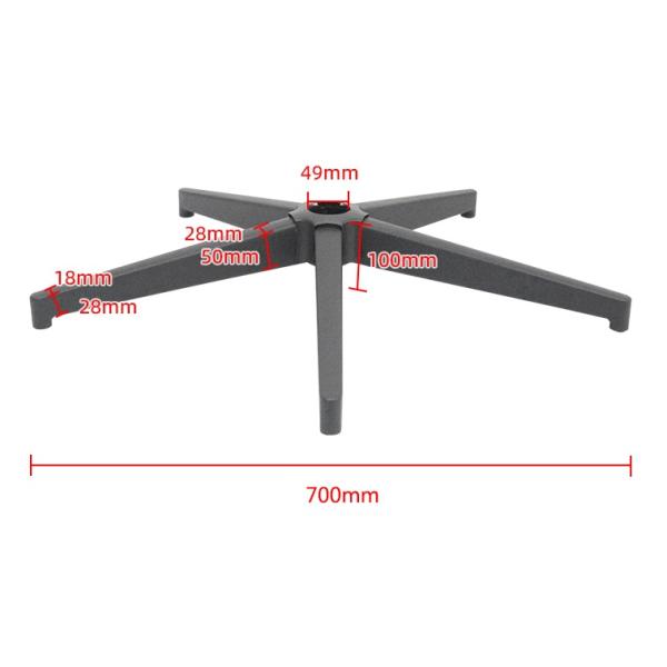 Desmontar la base de la silla de oficina reemplazo de cromo / Spray Bifma prueba de cinco estrellas base del pie